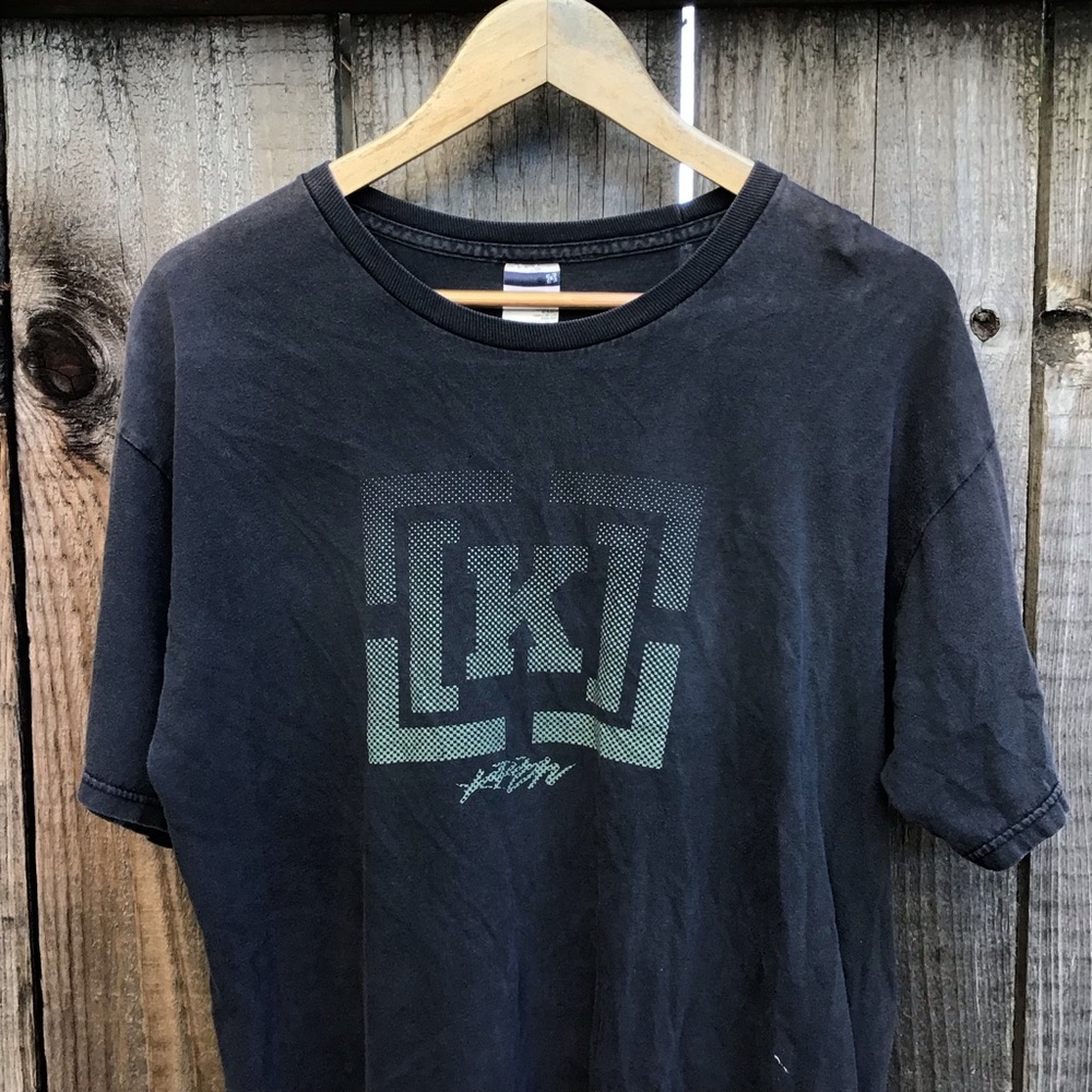 Vintage y2k Krew Kr3w skateboards skate black faded t shirt mens large